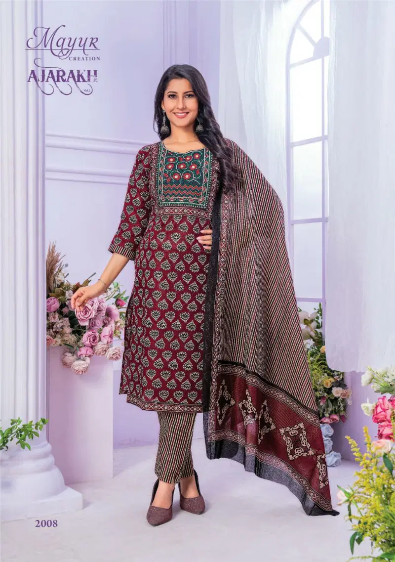 Ajarakh Vol 2 By Mayur Cotton Printed Kurti With Bottom Dupatta Wholesale Clothing Suppliers In India
